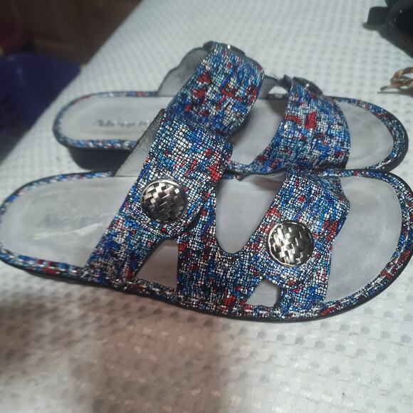 ALEGRIA EUC WOMENS EUR 40  US 9.5 DINAH LEATHER SLIPON SANDALS SHOES - Picture 1 of 10